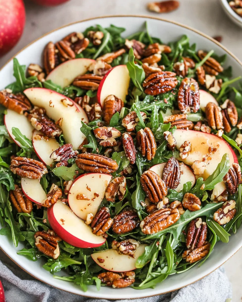 Apple Arugula Salad with Maple Pecans
