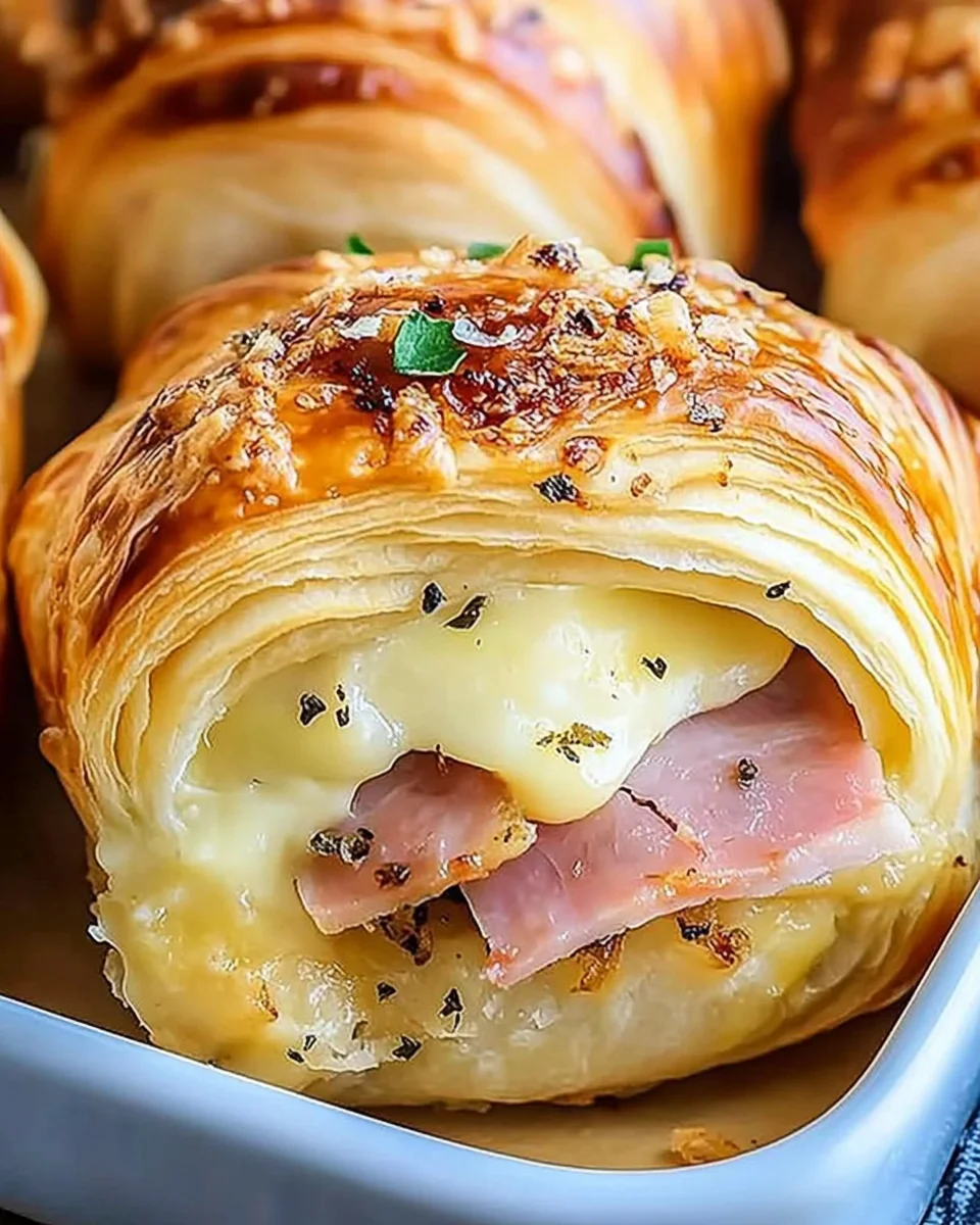 Baked Ham and Cheese Croissants