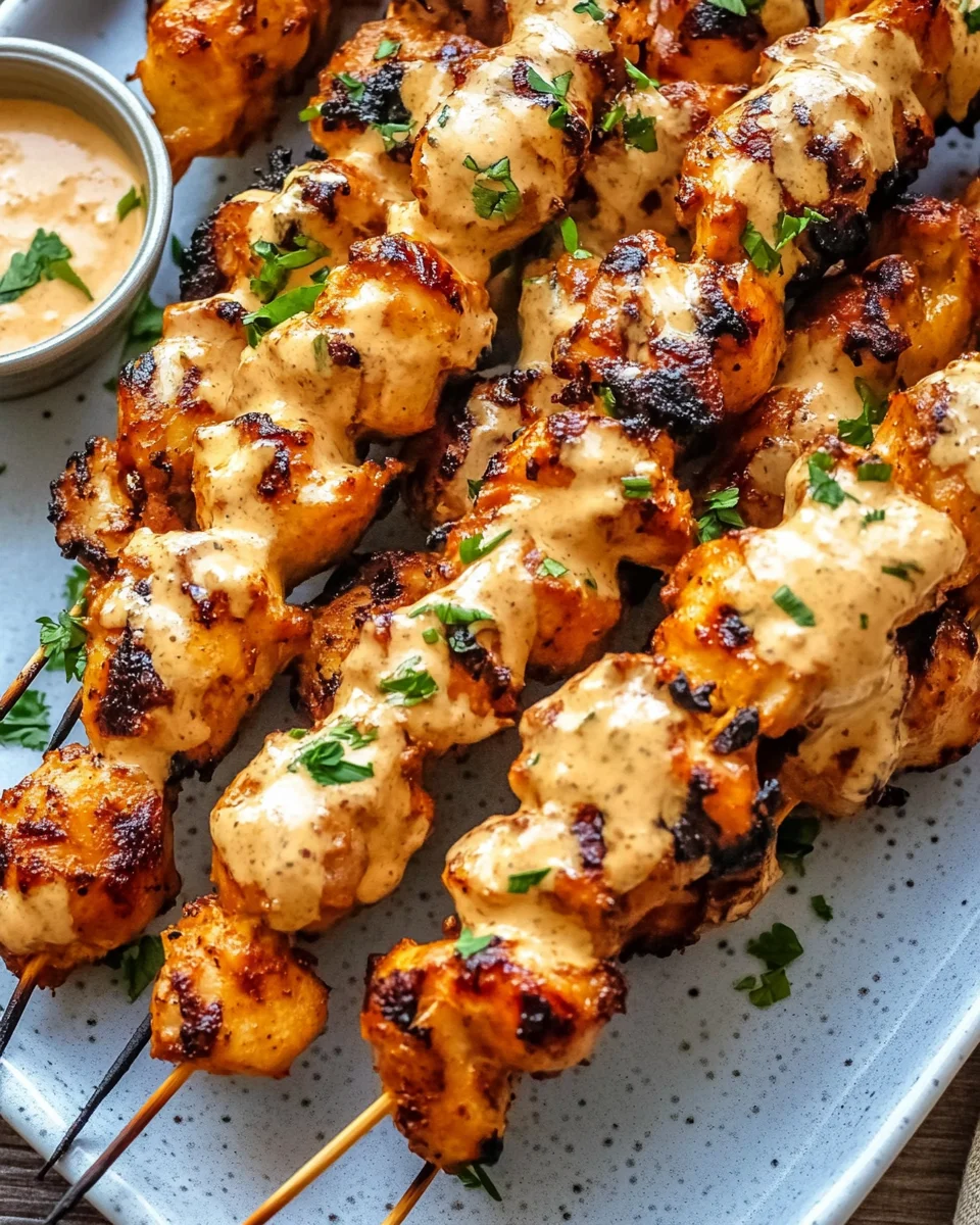 Bang Bang Chicken Skewers