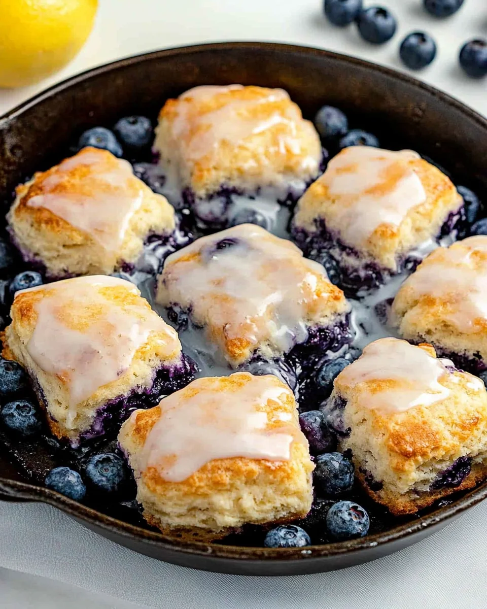 Blueberry Biscuits with Lemon Glaze
