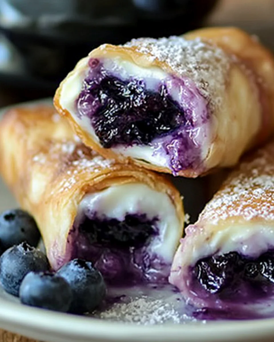 Blueberry Cream Cheese Egg Rolls