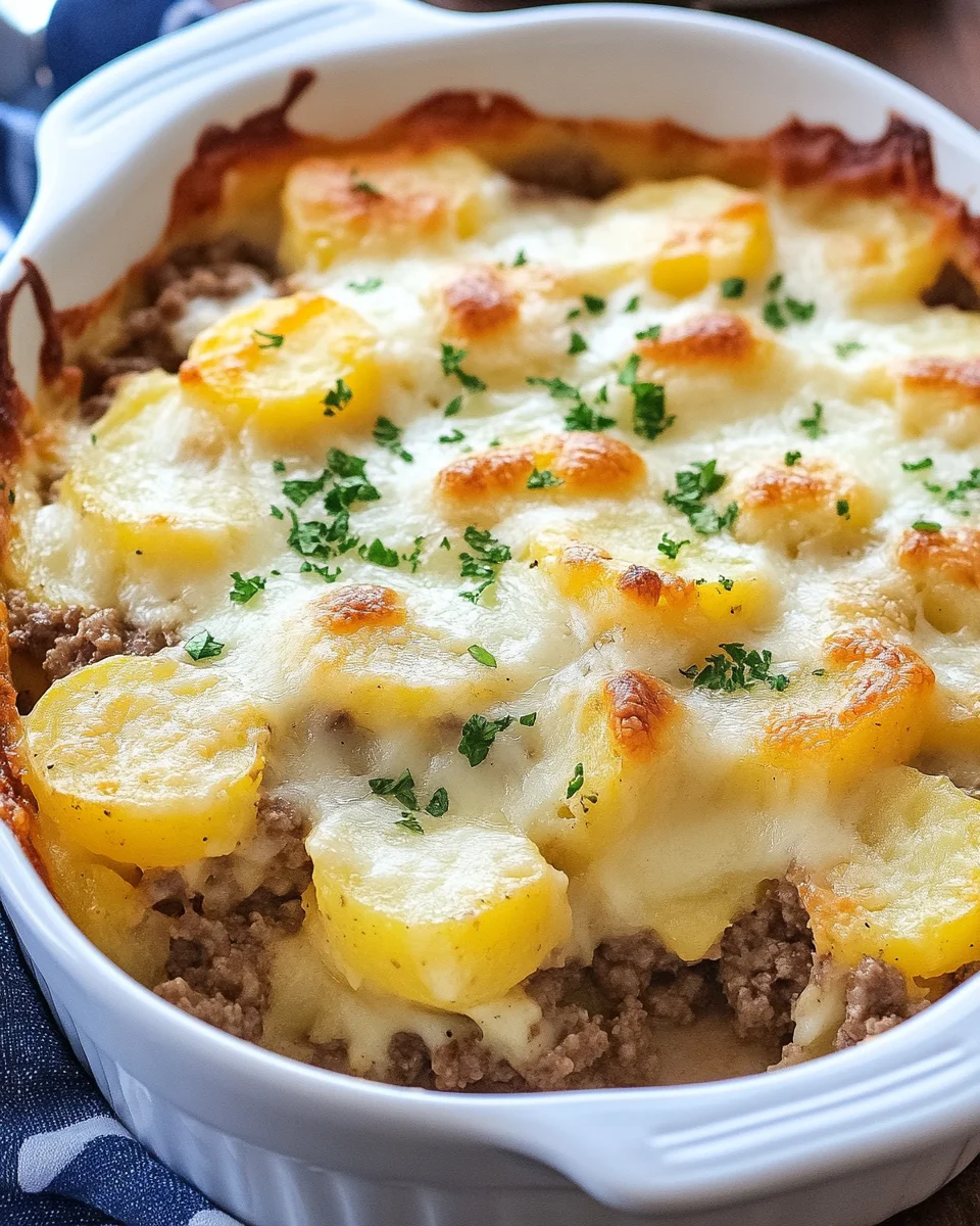 Cheesy Hamburger Potato Casserole