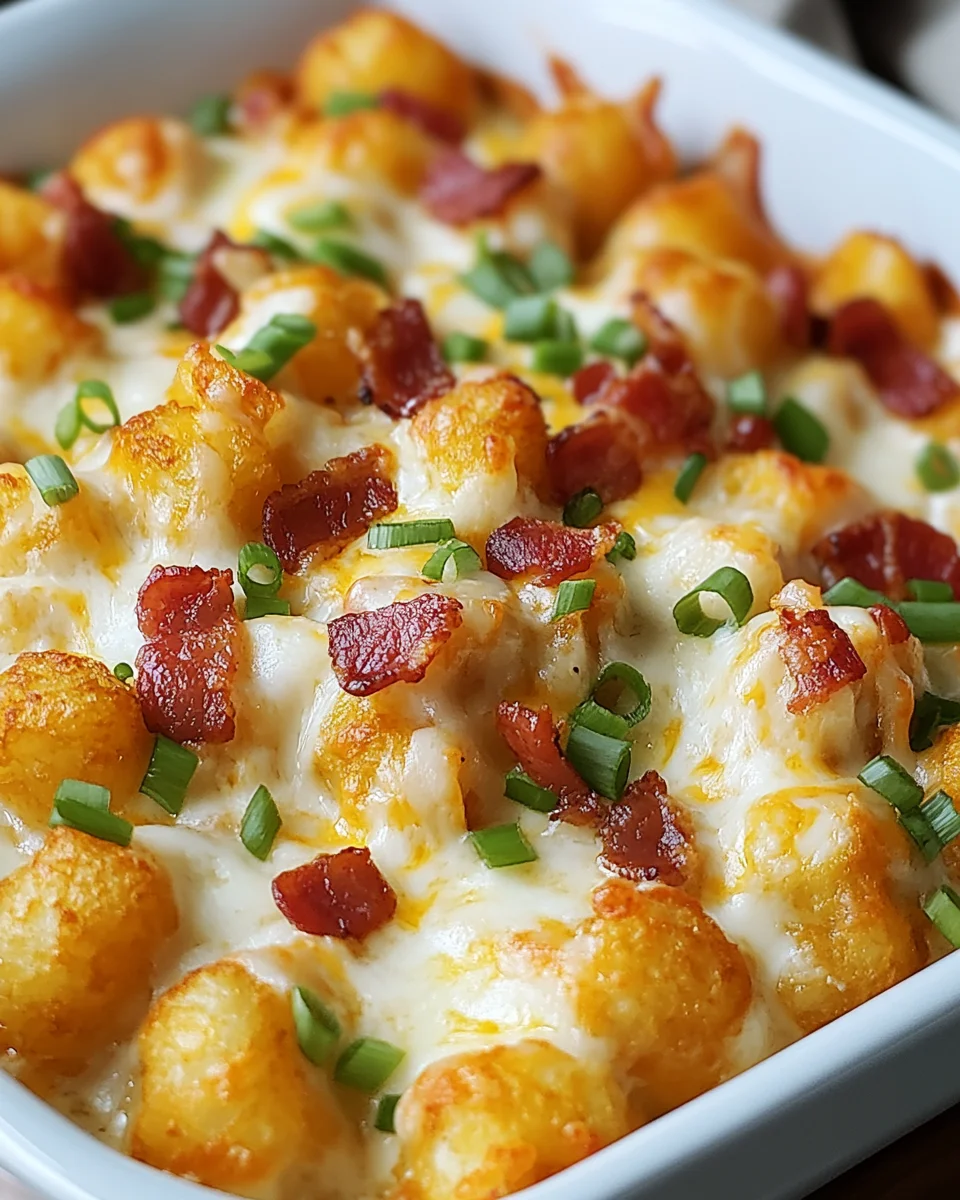 Chicken Bacon Ranch Tater Tot Casserole