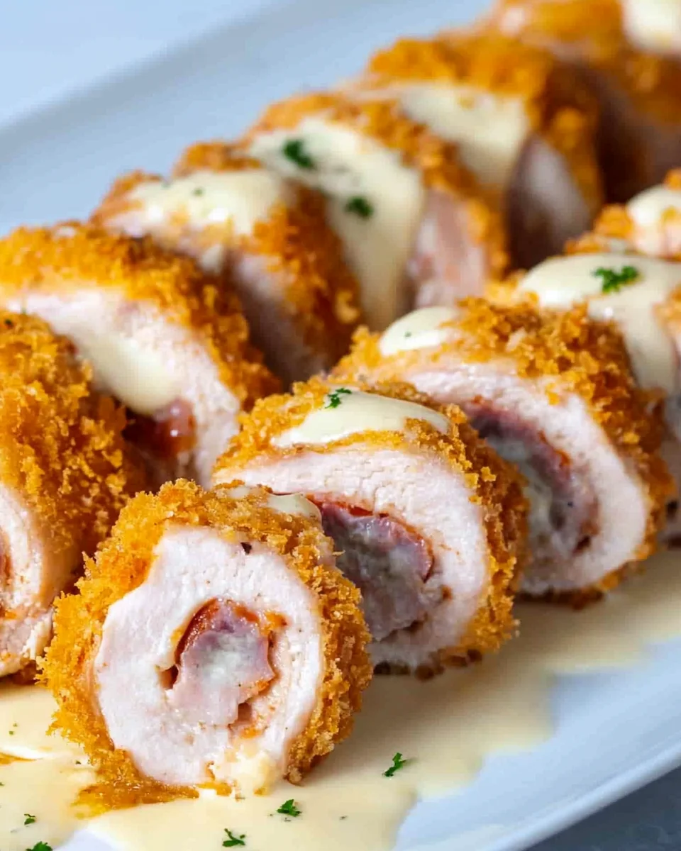 Chicken Cordon Bleu with Cheese Sauce
