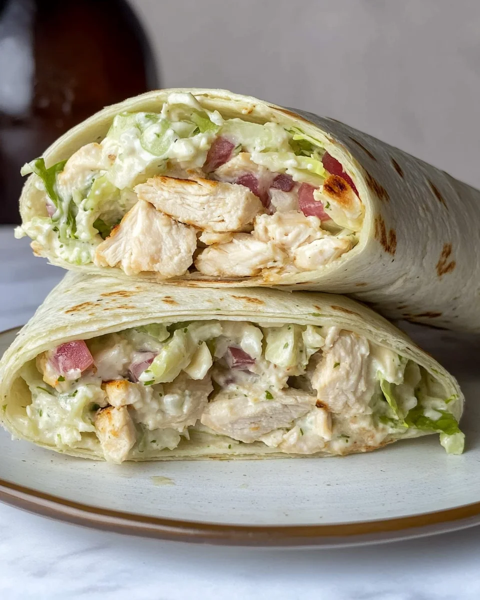 Chopped Chicken Caesar Salad Wrap