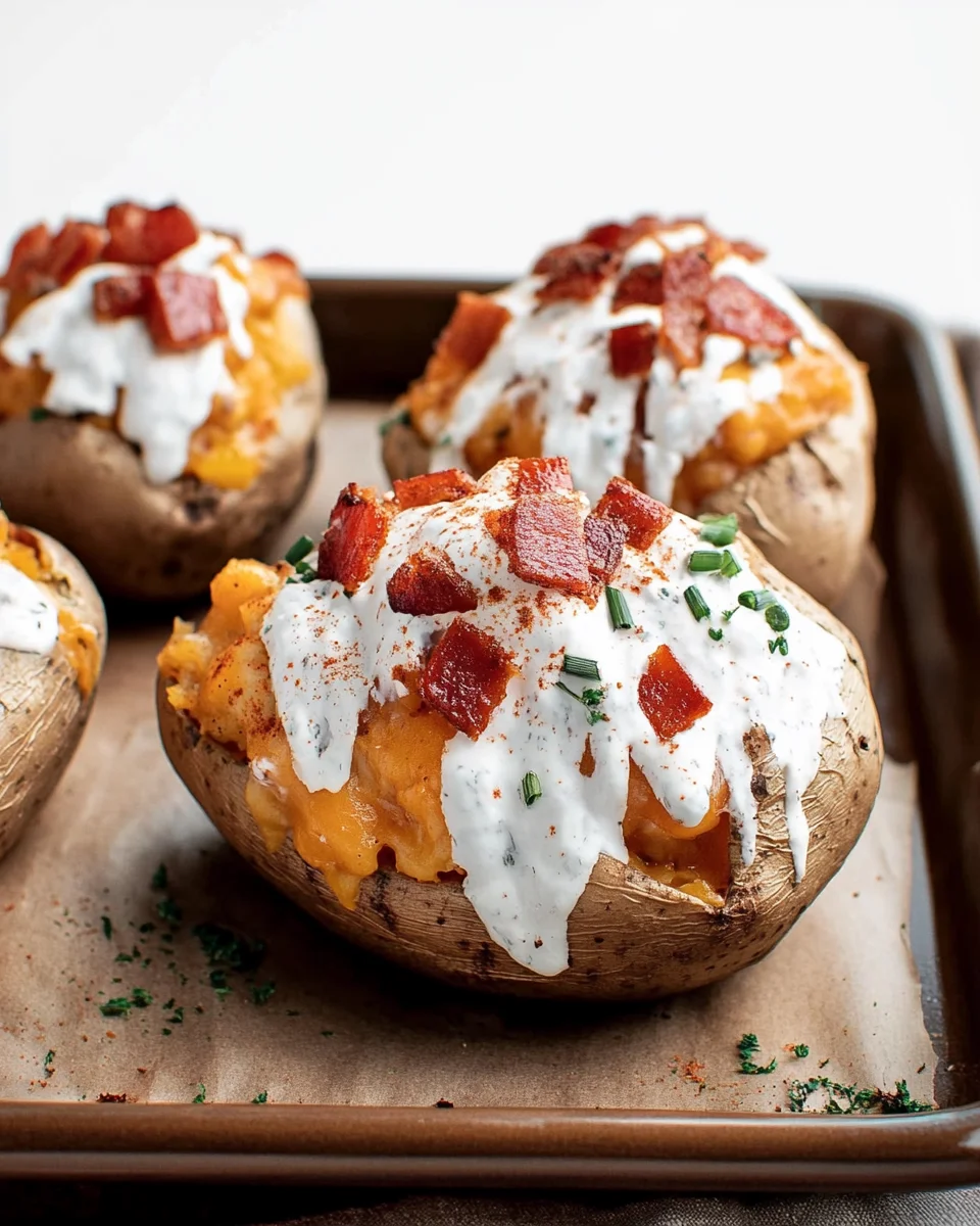 Crack Chicken Stuffed Baked Potatoes