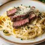 Creamy Garlic Parmesan Steak Pasta