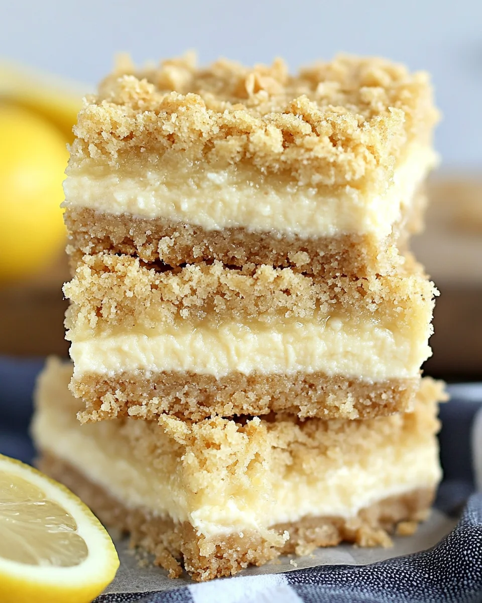 Creamy Lemon Cheesecake Crumb Bars