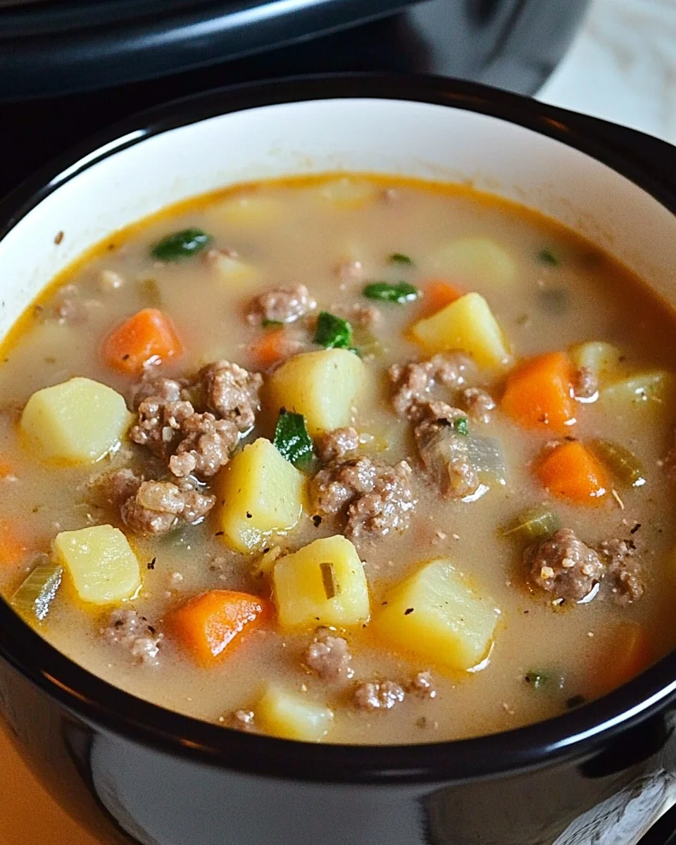 Crock Pot Hamburger Potato Soup
