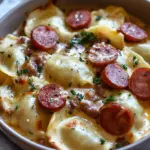 Crockpot Pierogi Casserole with Kielbasa