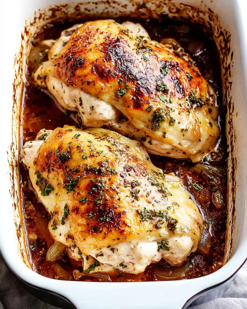 French Onion Stuffed Chicken Casserole