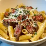 Garlic Parmesan Steak Pasta