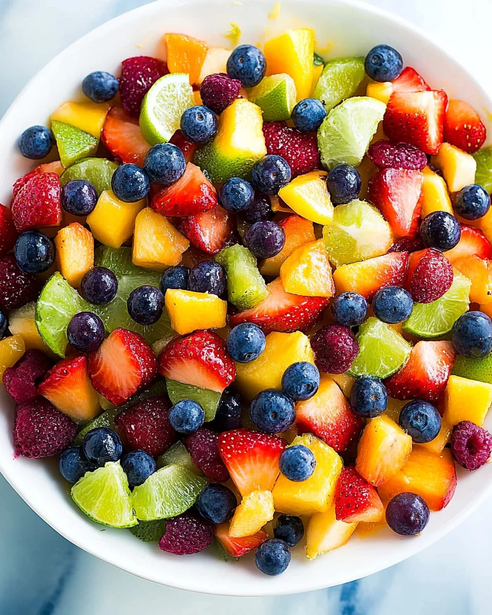 Honey Lime Rainbow Fruit Salad