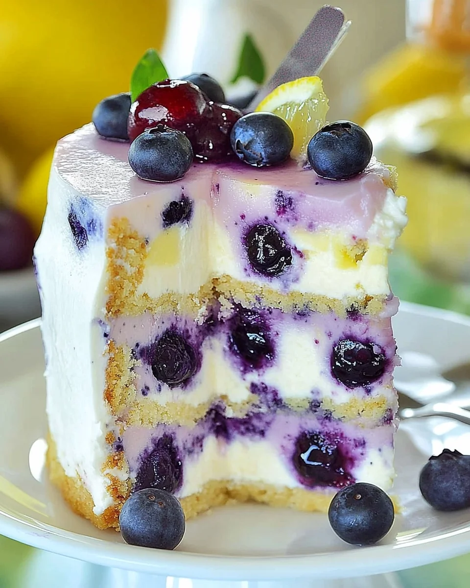 Lemon Blueberry Cheesecake Cake