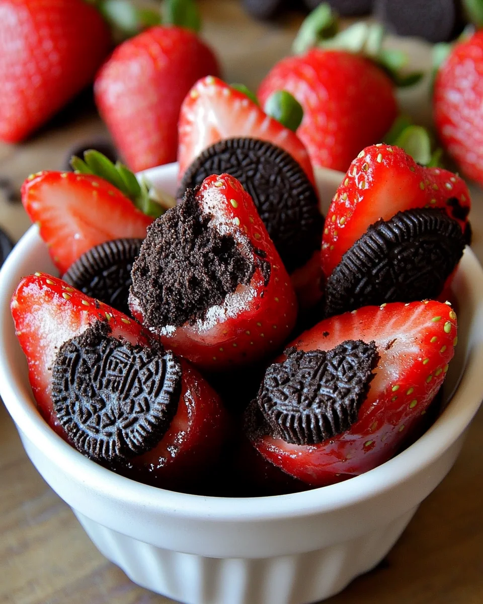 Oreo Truffle-Stuffed Strawberries