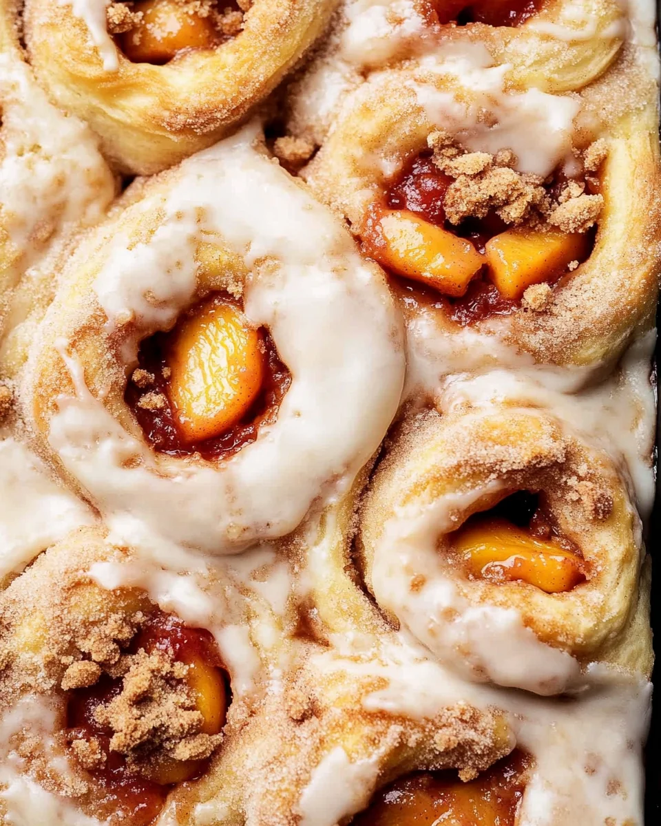 Peach Cobbler Cinnamon Rolls