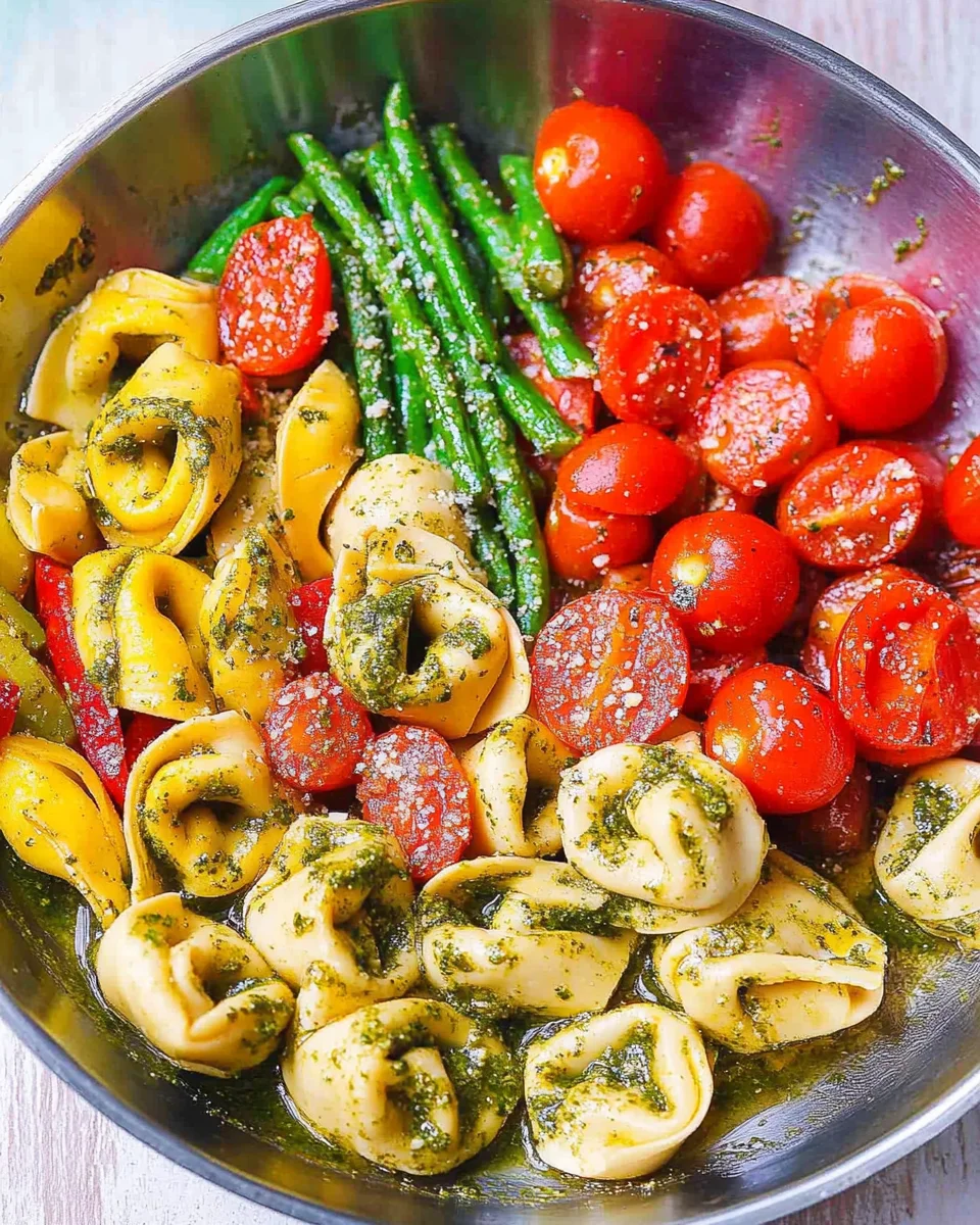 Pesto Chicken Tortellini and Veggies