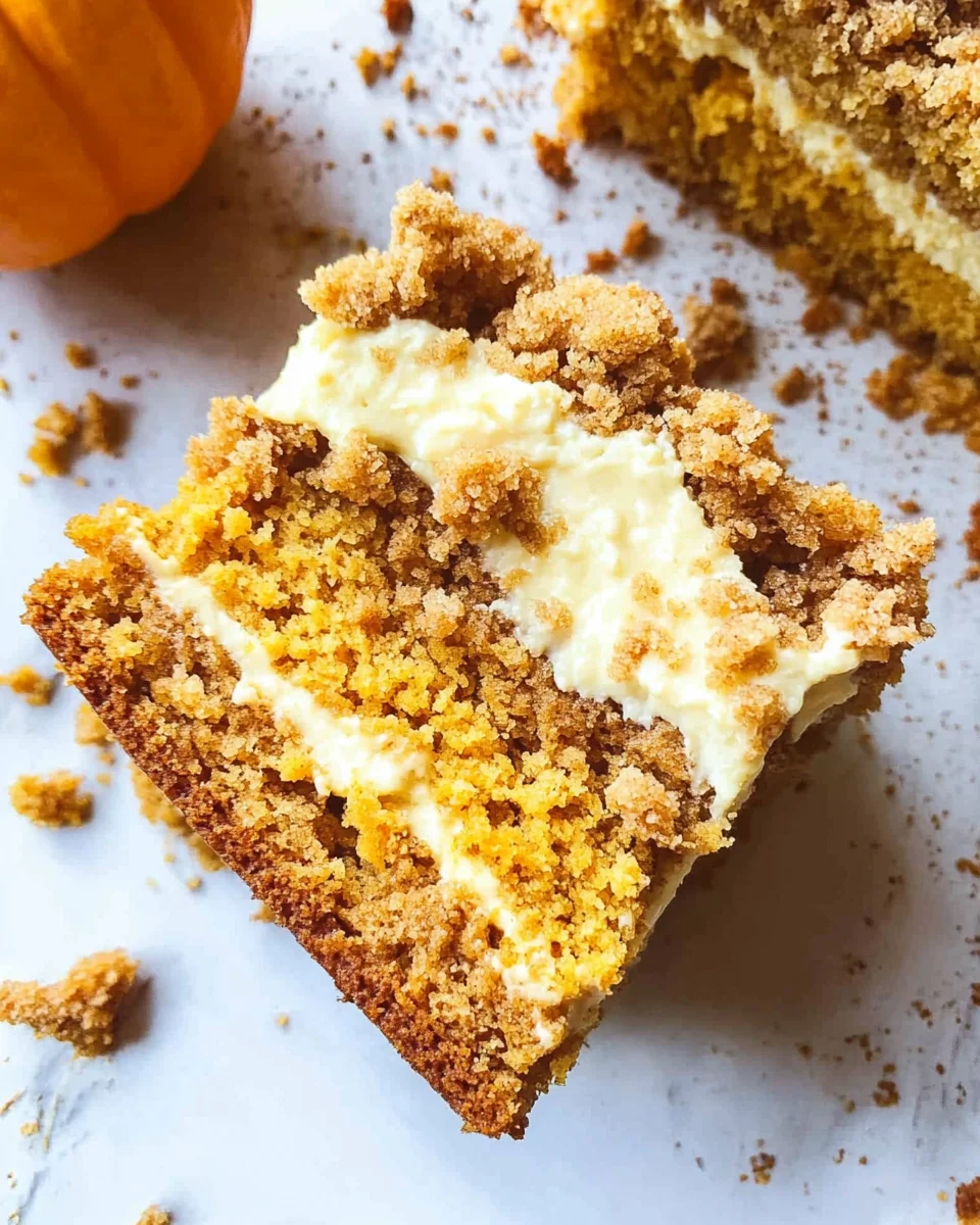 Pumpkin Crumb Cake with Cream Cheese Filling