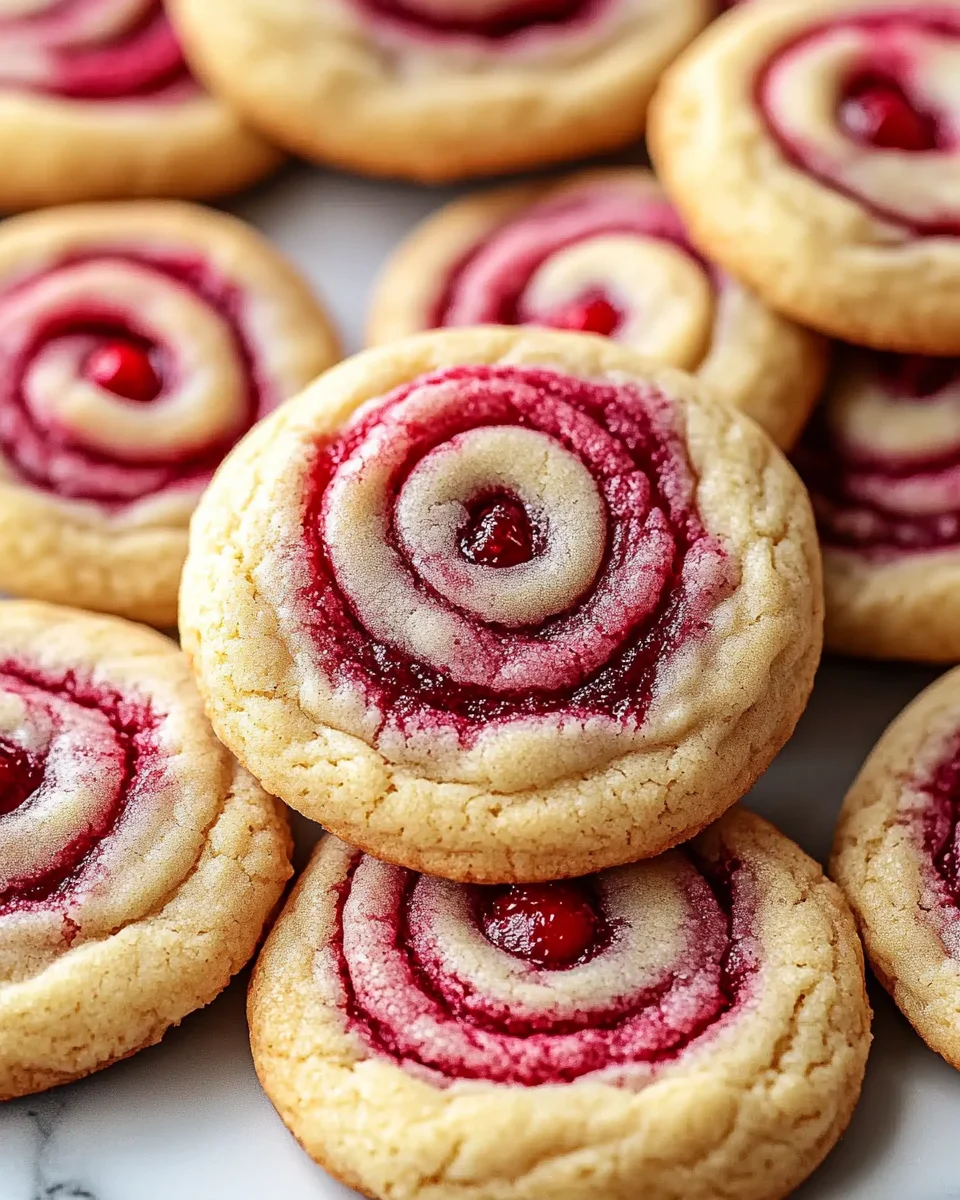 Raspberry Swirl Cookies