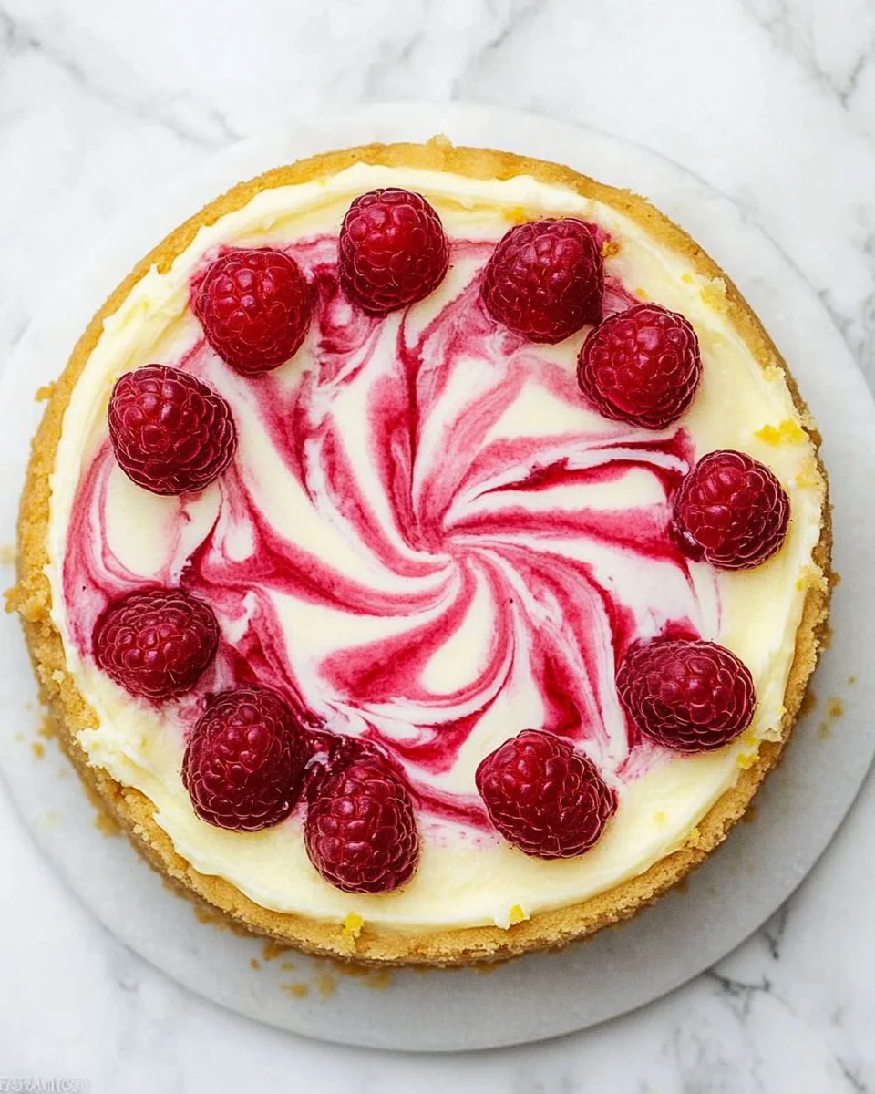 Raspberry Swirl Lemon Cheesecake