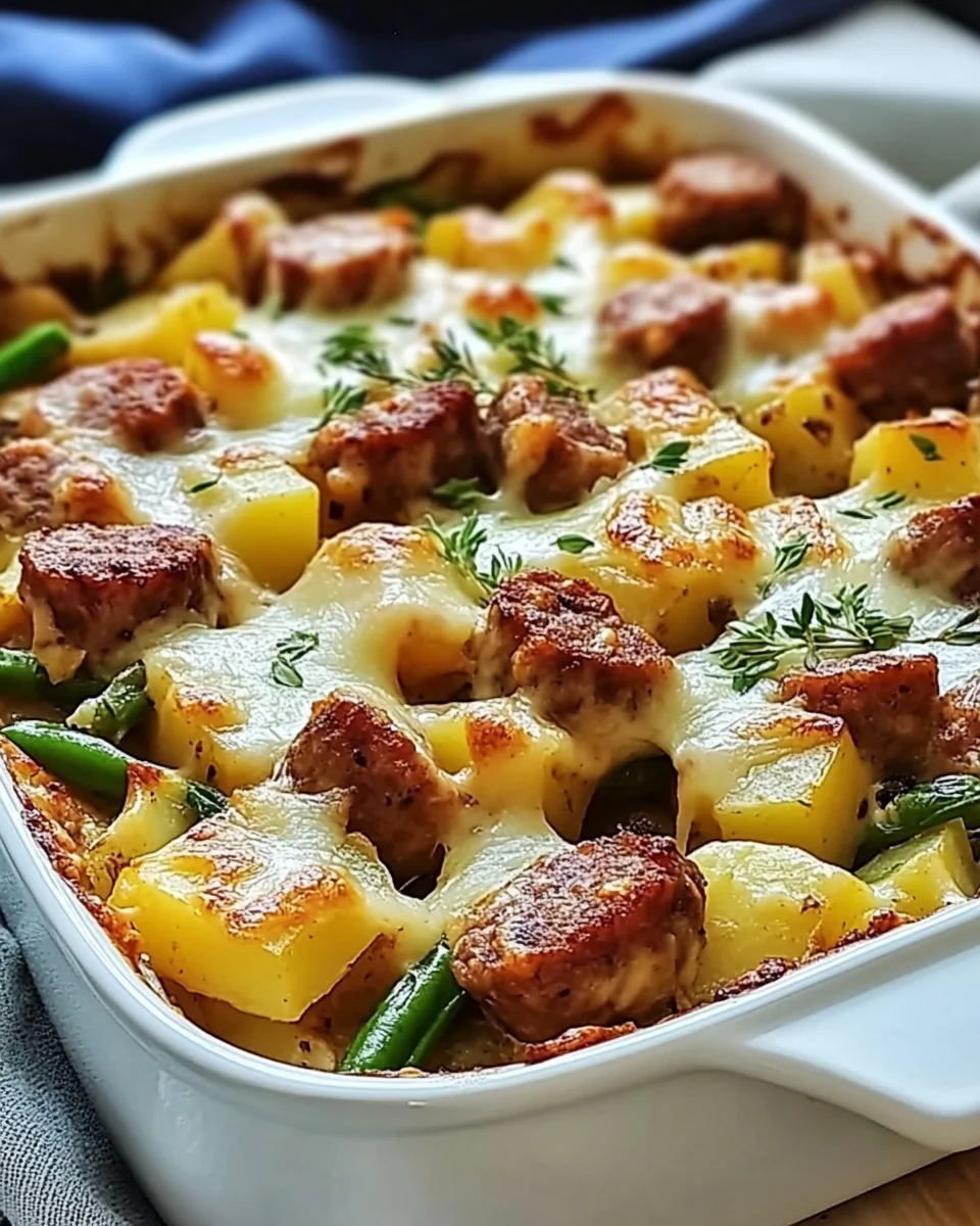 Sausage and Potato Casserole with Spring Veggies