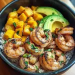 Shrimp and Avocado Bowls with Mango Salsa & Lime-Chili Sauce