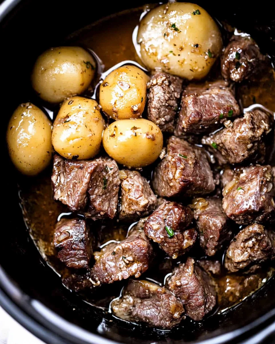 Slow Cooker Garlic Butter Beef Bites