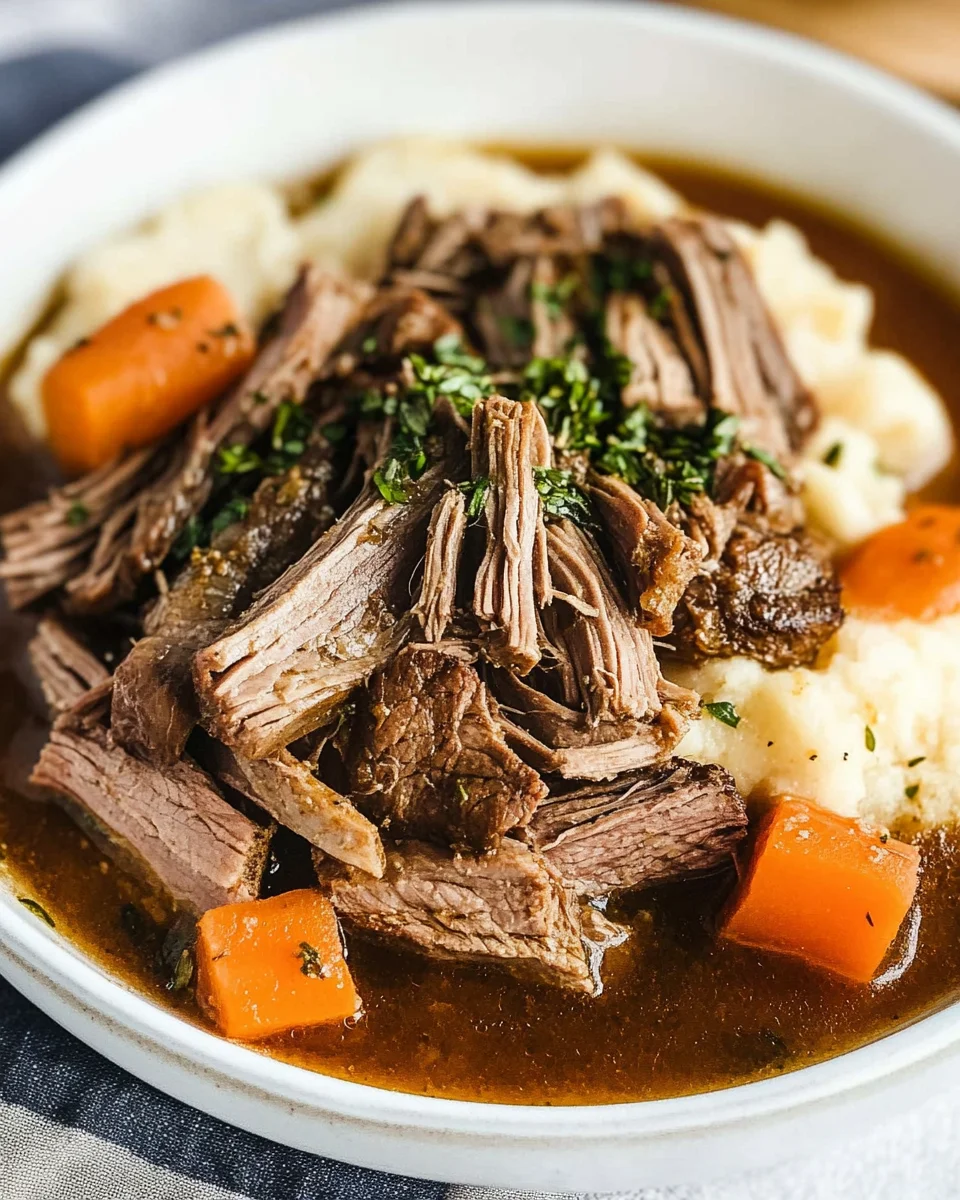 Slow Cooker Garlic Herb Pot Roast