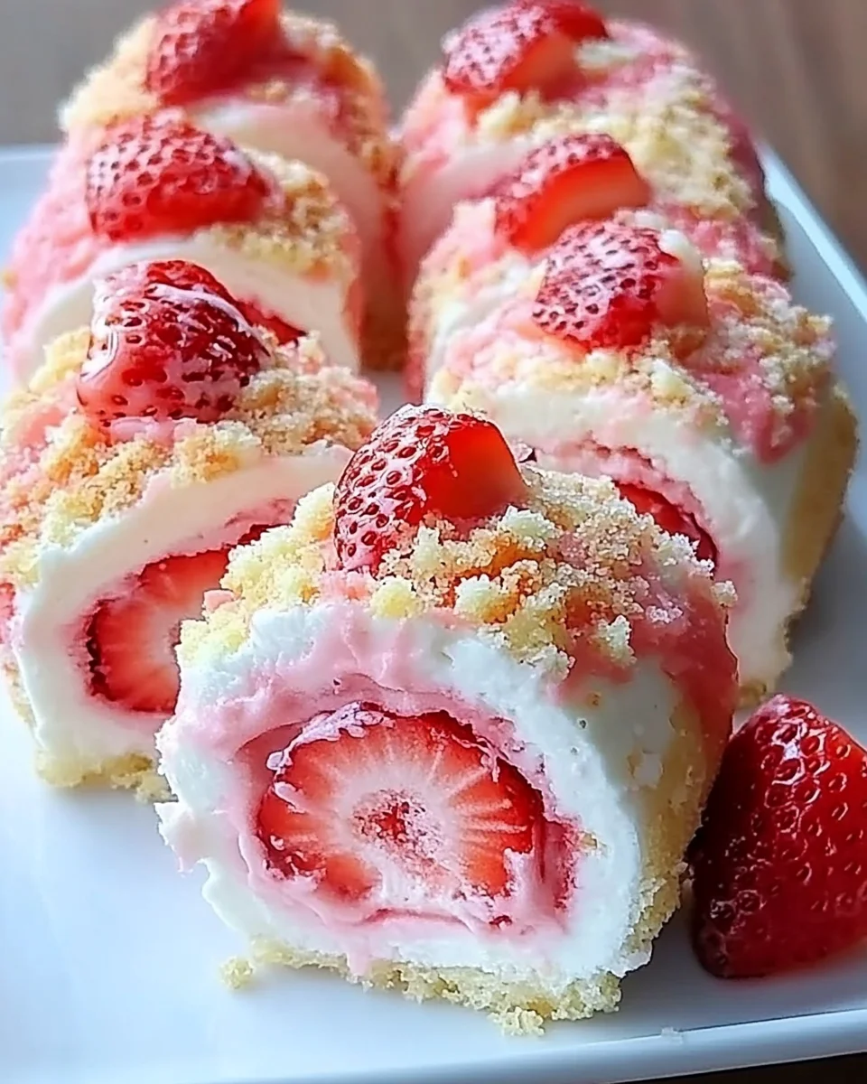 Strawberry Shortcake Cheesecake Rolls