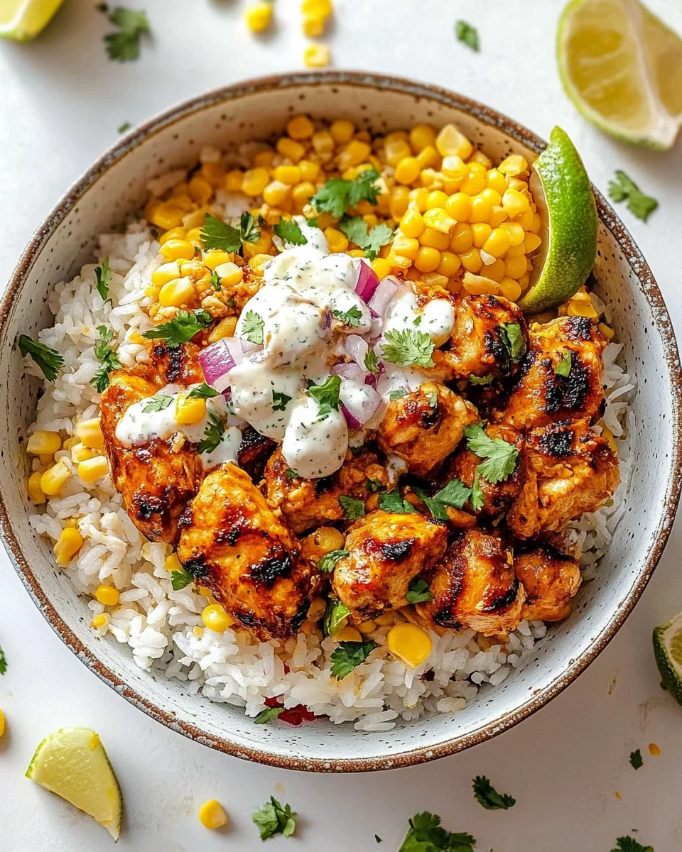 Street Corn Chicken Rice Bowl