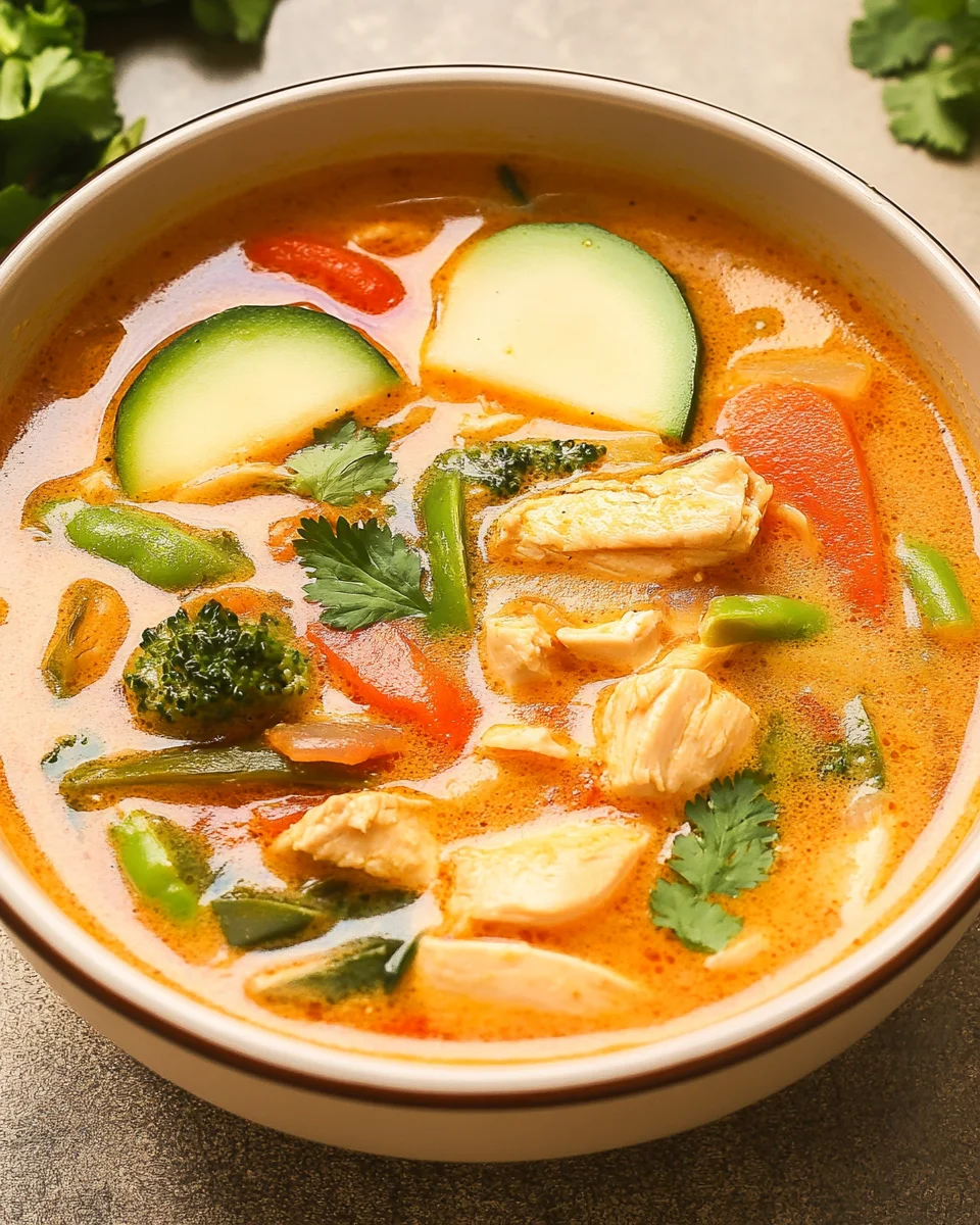 Thai Coconut Curry Chicken Soup