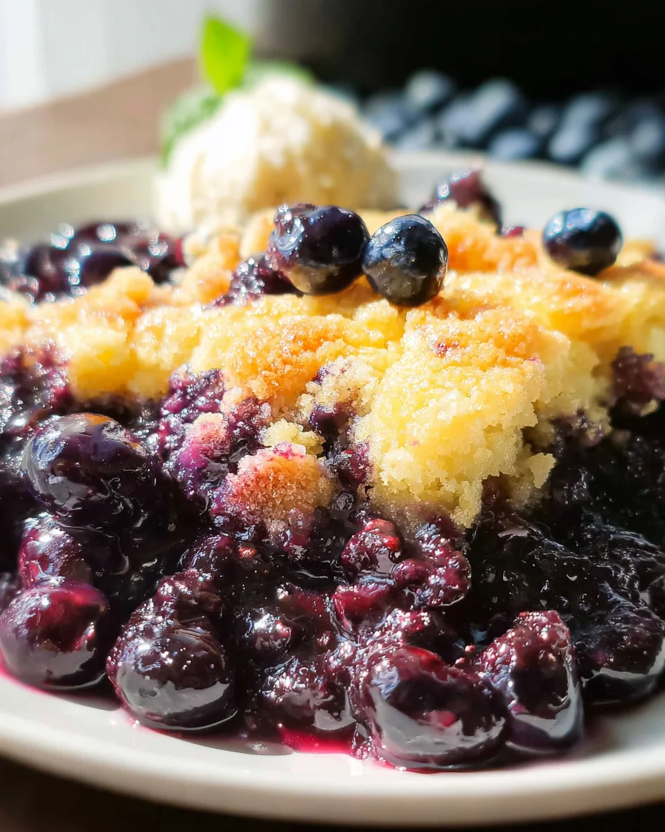 4 Ingredient Blueberry Cobbler