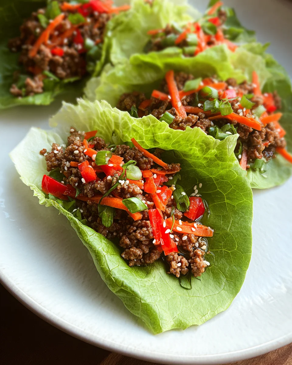 Asian Style Ground Beef Lettuce Wraps