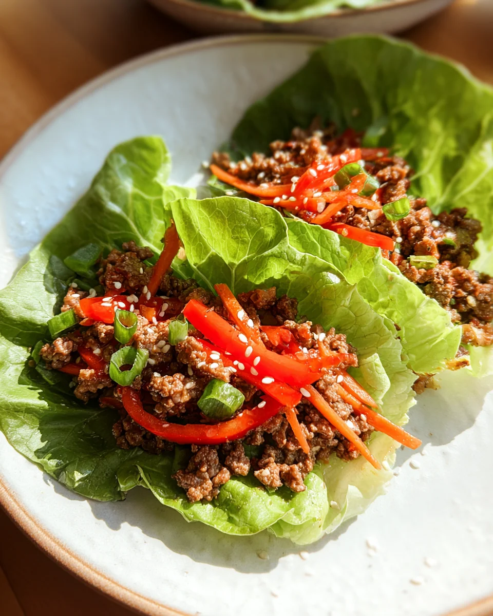 Asian Style Ground Beef Lettuce Wraps 18 Asian