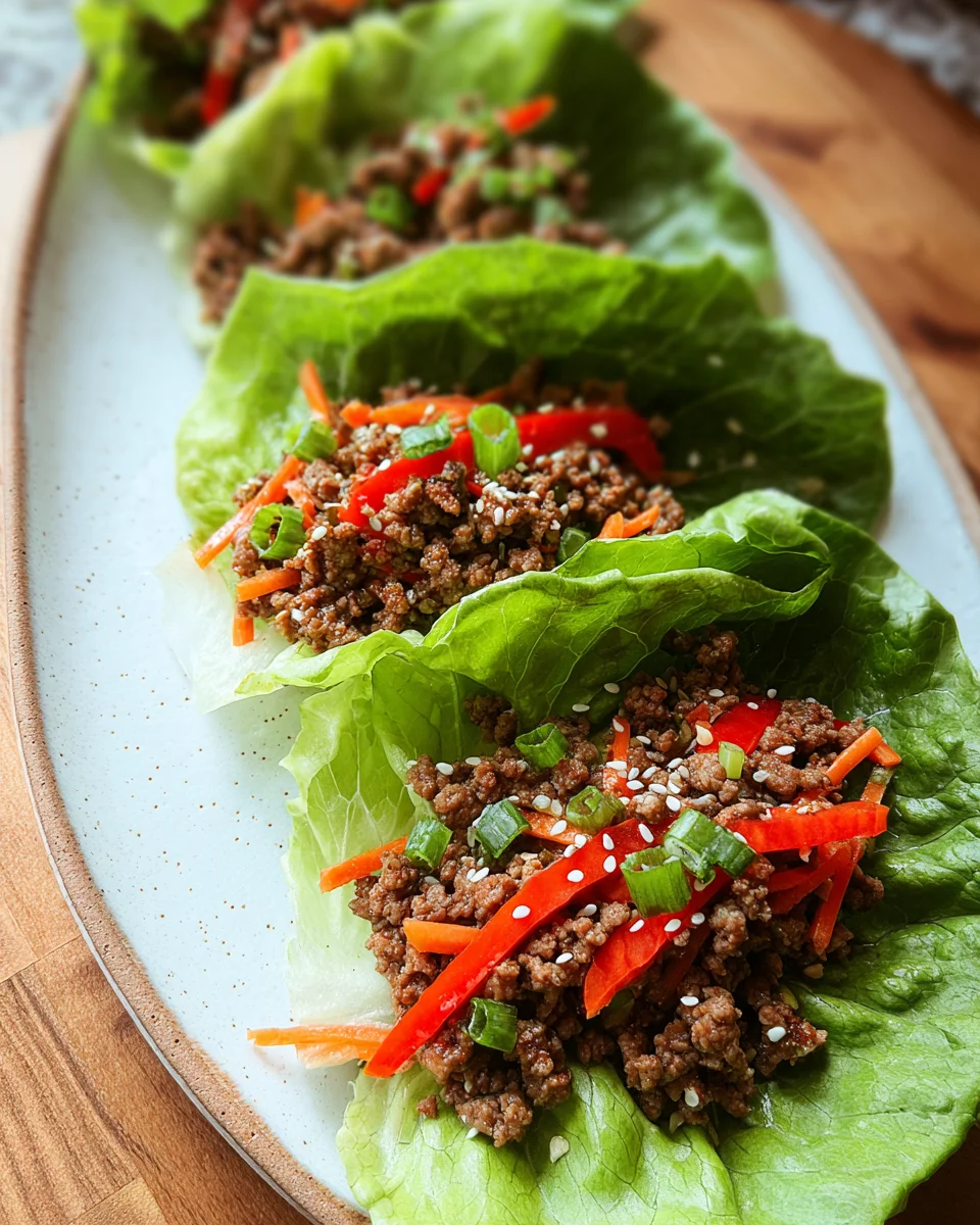 Asian Style Ground Beef Lettuce Wraps 19 Asian