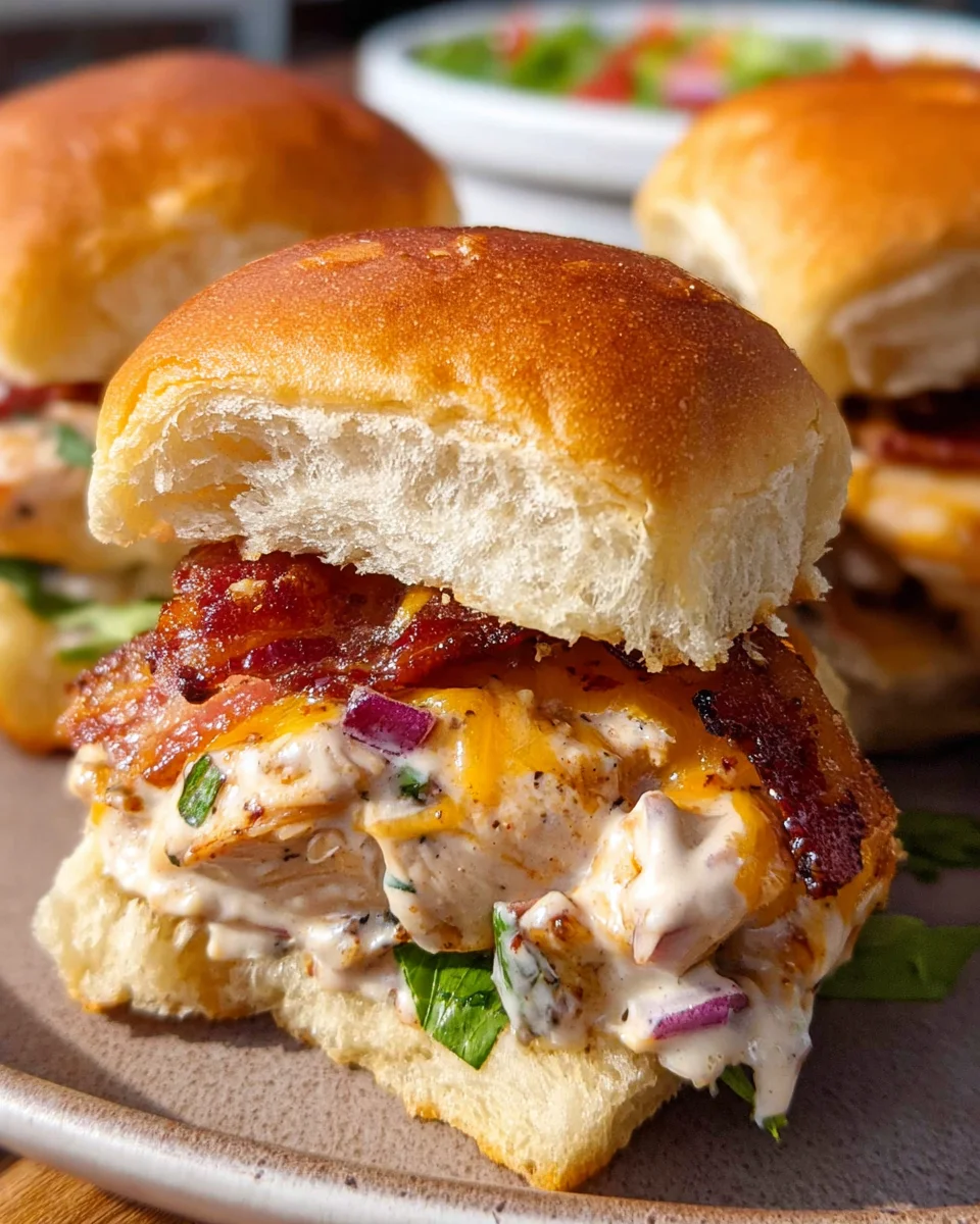 Bacon Ranch BBQ Chicken Sliders