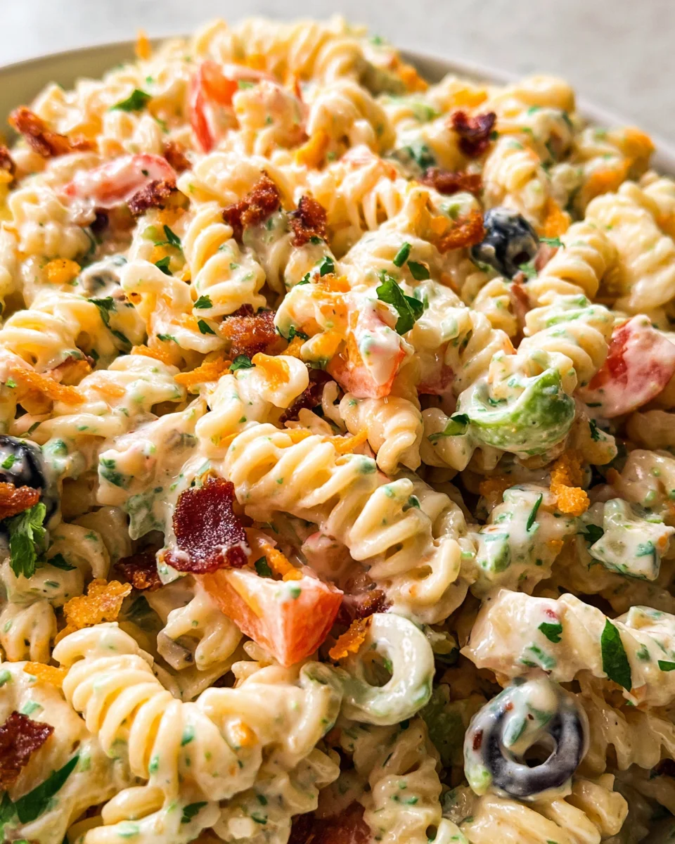 Bacon Ranch Pasta Salad 18 Bacon