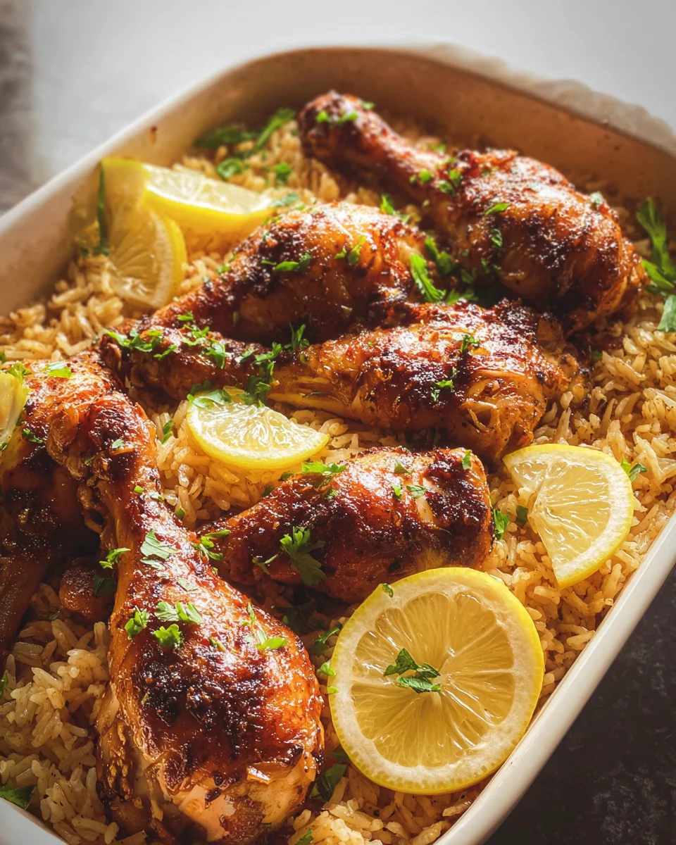 Baked Chicken Legs and Rice