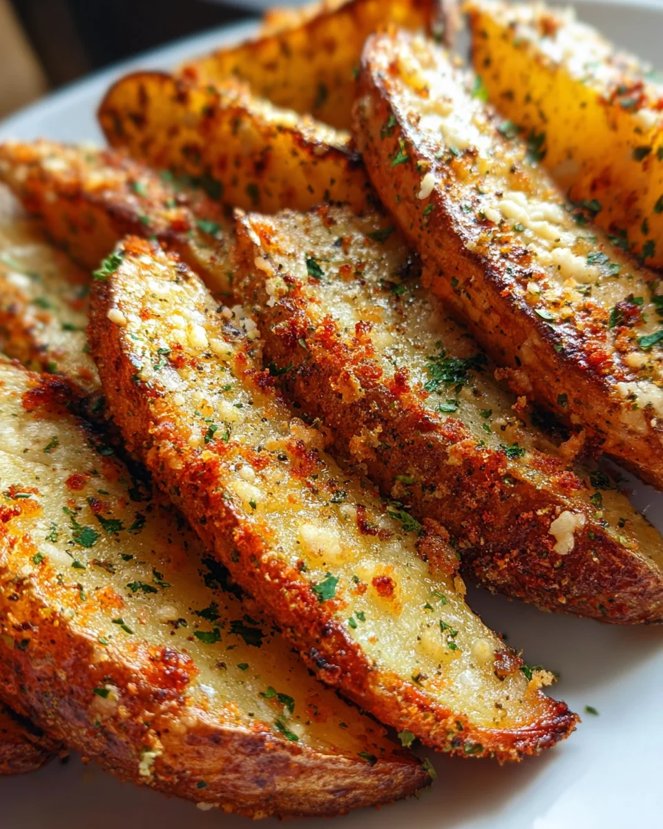 Baked Garlic Parmesan Potato Wedges 16 Baked