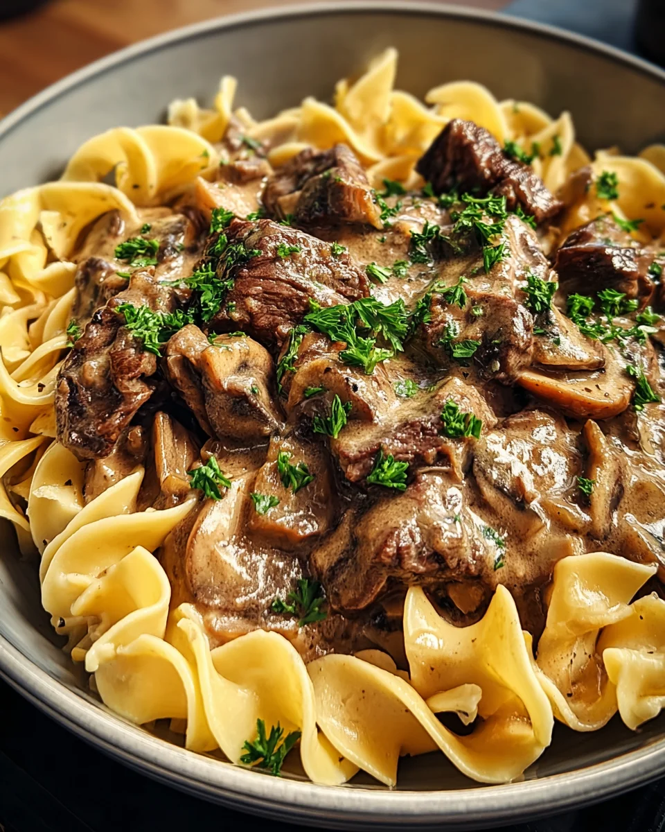 Beef Stroganoff with Egg Noodles