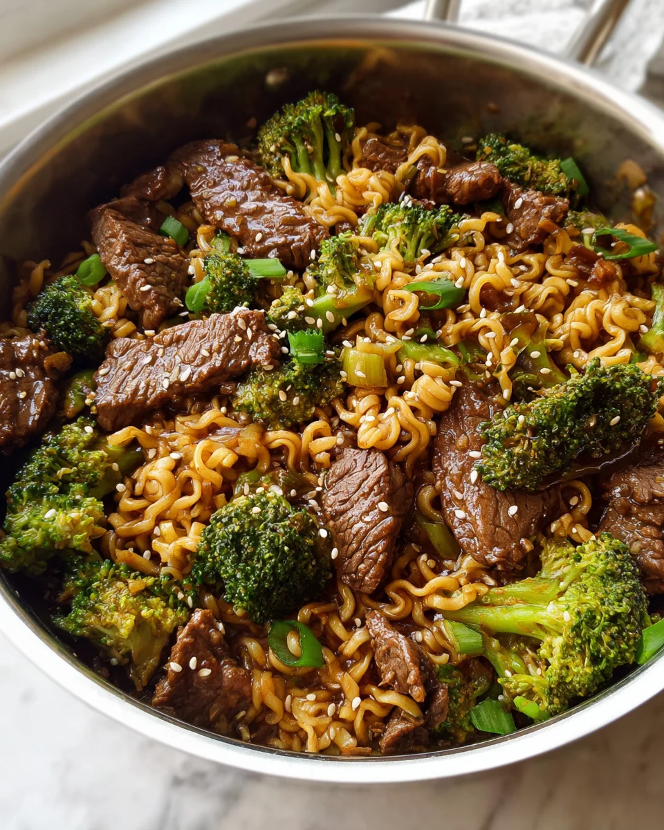 Beef and Broccoli Ramen Stir Fry