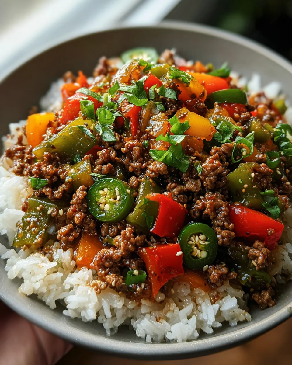 Beef and Pepper Rice Bowl