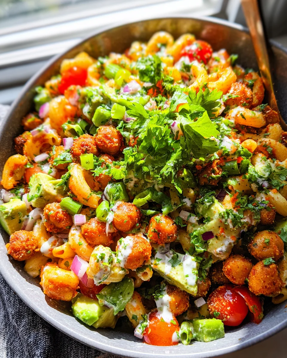 Buffalo Chickpea Pasta Salad