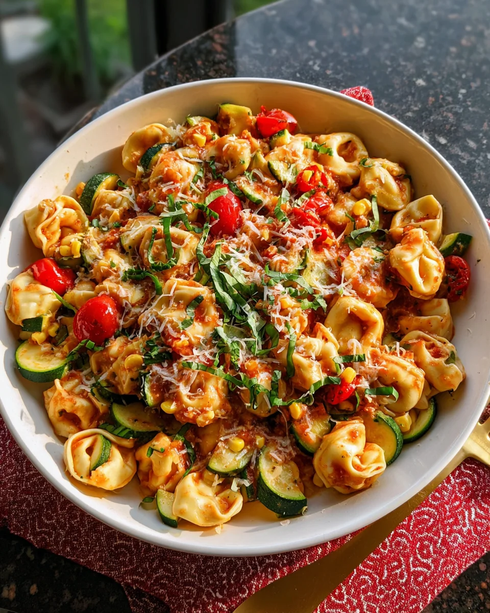 Cheese Tortellini with Summer Veggies