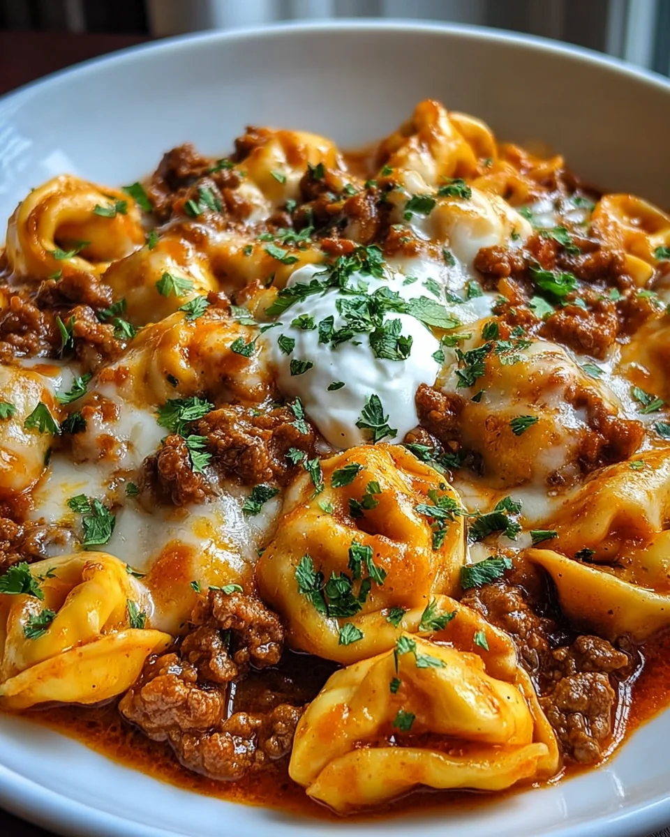 Cheesy Beef Enchilada Tortellini
