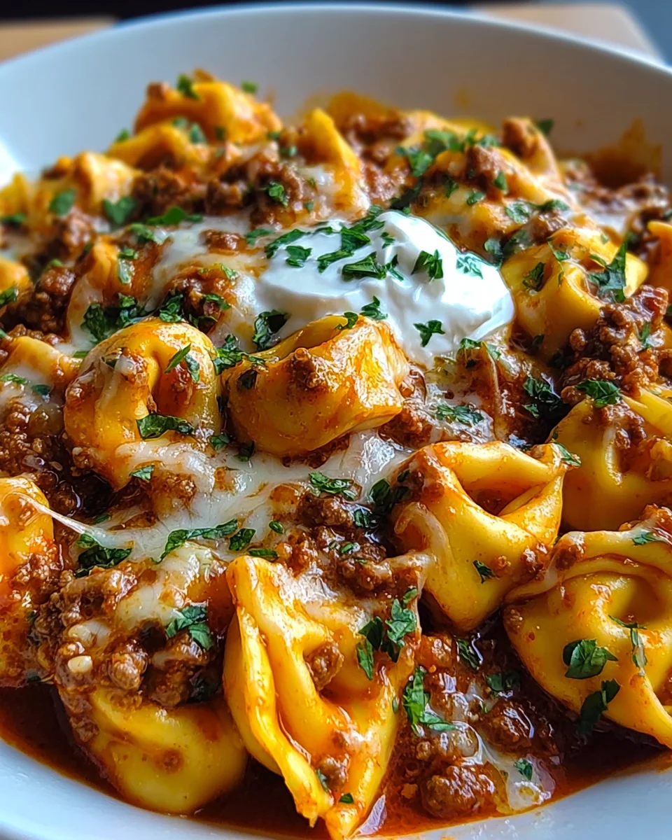 Cheesy Beef Enchilada Tortellini 21 Cheesy