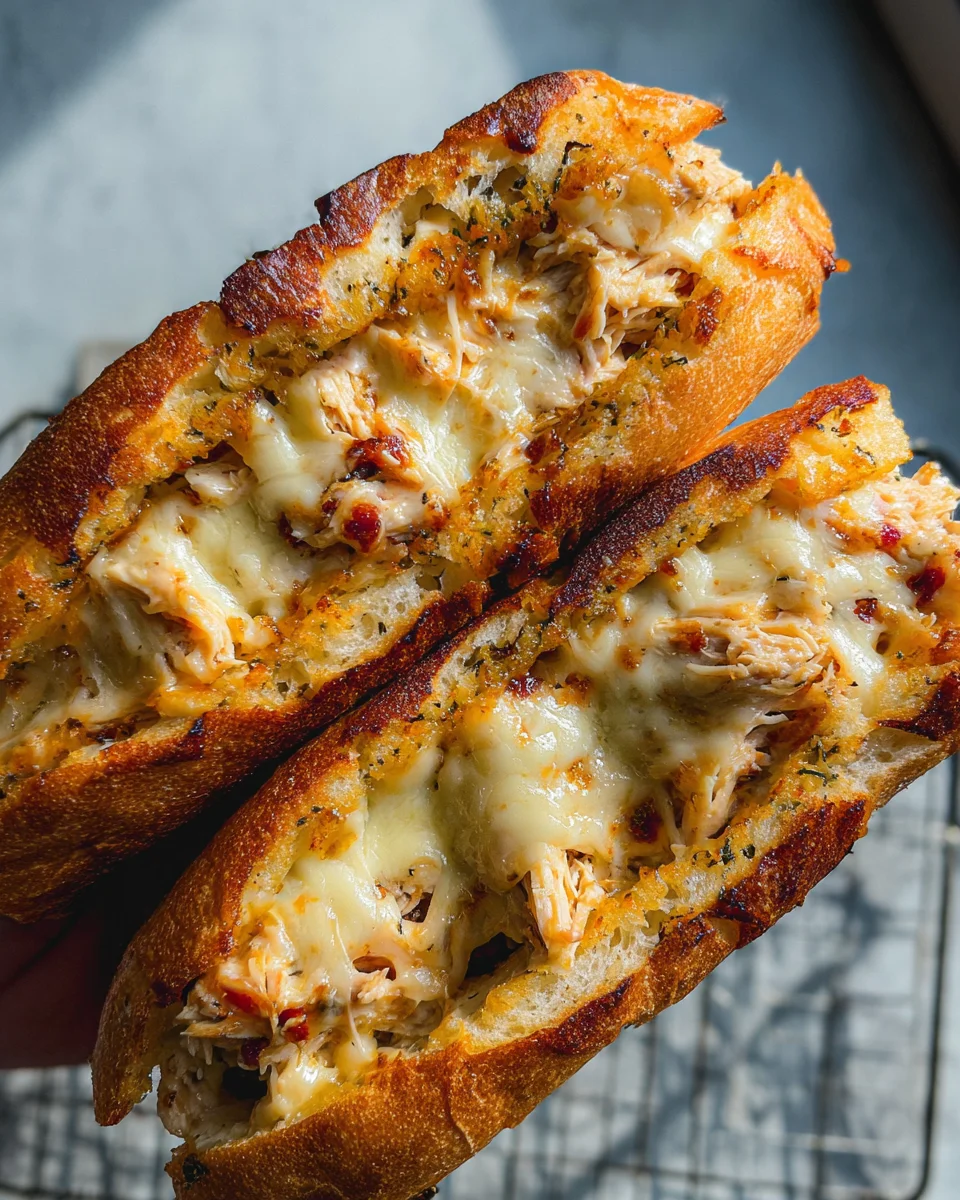 Cheesy Chicken Garlic Bread Sandwich