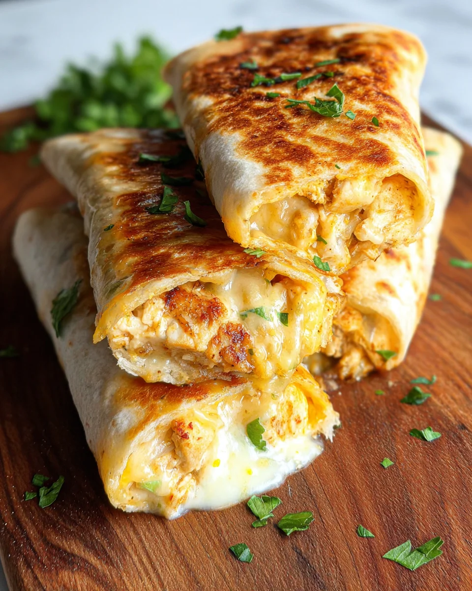 Cheesy Garlic Chicken Wraps