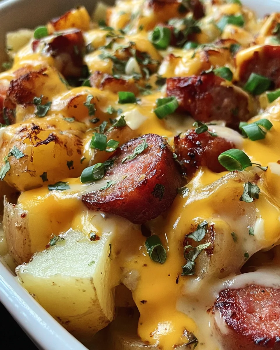 Cheesy Ranch Potatoes and Smoked Sausage
