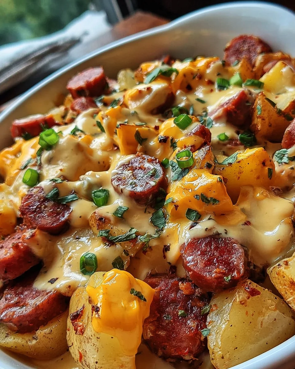 Cheesy Ranch Potatoes and Smoked Sausage 22 Cheesy